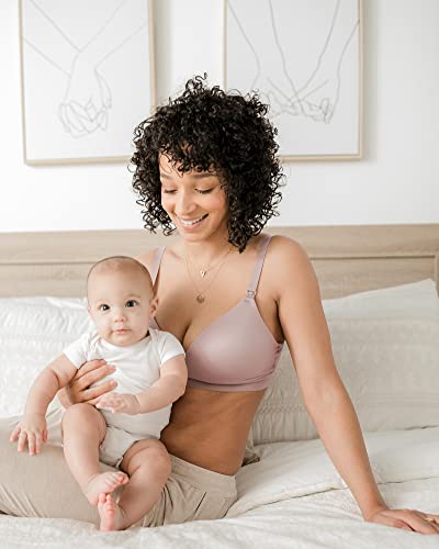 Kindred Bravely Minimalist Maternity & Nursing T-Shirt Bra | Convertible Racerback Nursing Bra (Lilac Stone, Large) #TOP2
