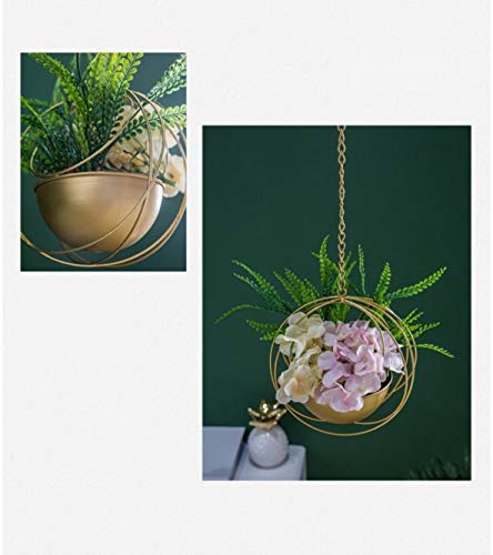 Riseon Boho Gold Metal Plant Hanger,Metal Geometric Hanging Planter, Modern Planter, Mid Century Air Plant Holder Stand, Minimalist Planter For Indoor Outdoor Home Wedding Decor #TOP3
