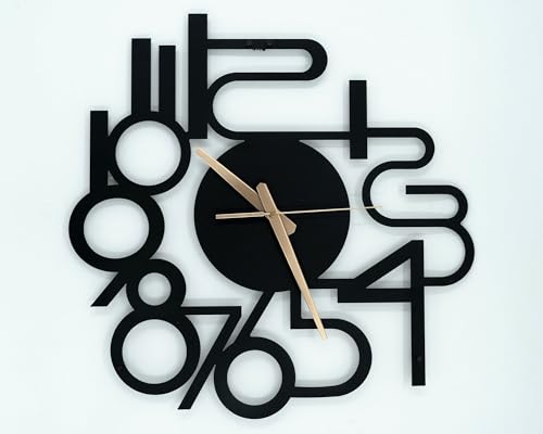 Image of Metal Wall Clock for Living Room, Bedroom, Office, Kitchen, Home and Hall, Stylish Designer Big Size Modern Wall Watch for Home Decor Black (Modern, 40 CMS)