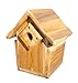 Handmade Cedar Wood Wren or Chickadee Birdhouse, Pole Mount, Natural, with Predator Guard, Easy Clean-Out, 5.5x4 Inch Nesting Area, 1 1/8 Inch Entrance Hole