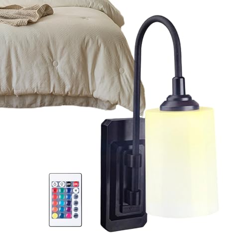 Apliques de pared interiores a pilas con luces RGB de 16 colores para hotel y dormitorio