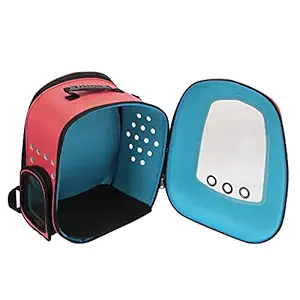 Pet Carrier, Hands-Free Breathable Cat Carrier Bag for Hiking(red)