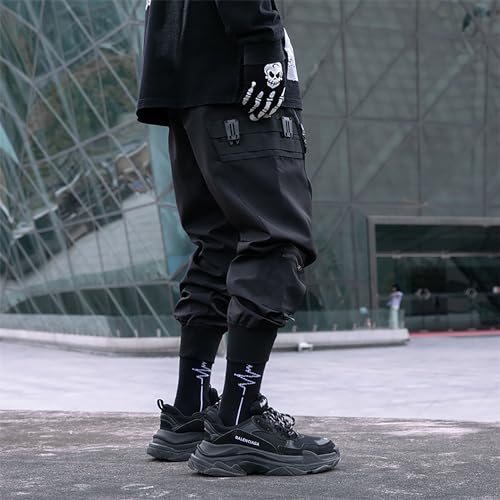 XYXIONGMAO Men's Functional Streetwear Pants Paratrooper Tactical Cargo Pants Dark Goth Pants Men Techwear Mens Harem Pants3