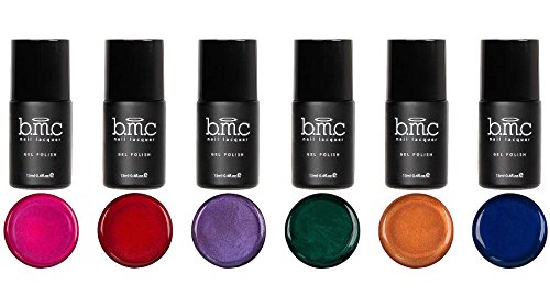 BMC 6pc Metallic Foil Effect Nail Art UV/LED Gel Polishes - Red Carpet Collection