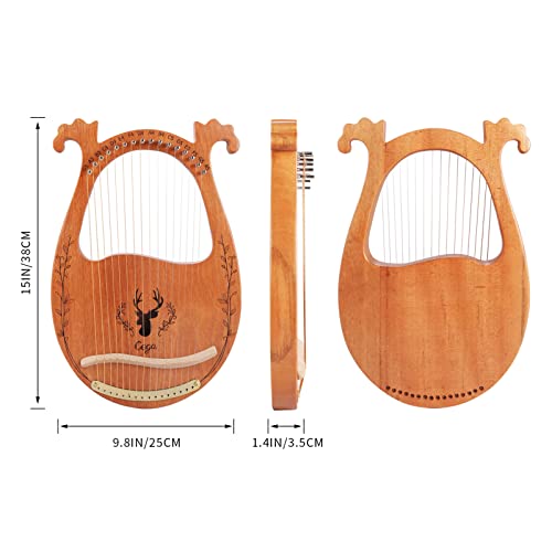 Tseipoaoi Lyre Harp, 16 Strings Mahogany Acoustic Harp With Extra Strings thumb #2