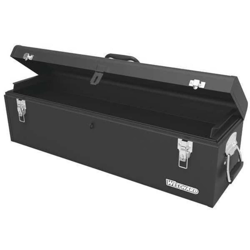 Westward WESTWARD Tool Box, Steel, Black, 30 in W x 7 in D x 9 in