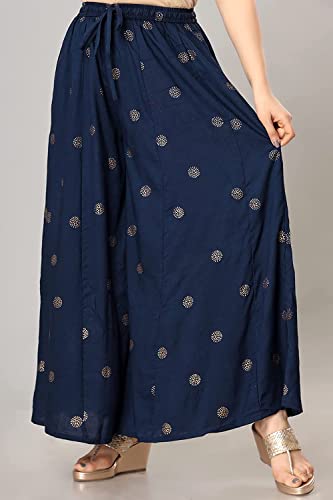 Image of Rayon Gold Print Skirt Palazzo || Rayon Palazzo || Skirt Palazzo || GOLDPRINT Skirt Palazzo || Multicolour