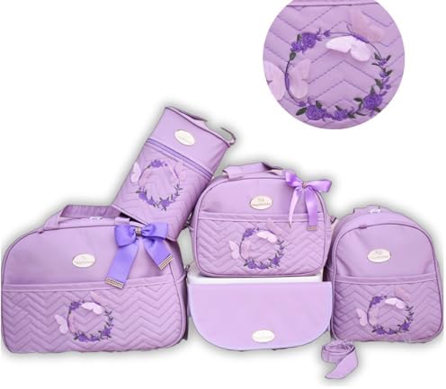 BOLSA MATERNIDADE MENINA 5 PEÇAS BORBOLETA