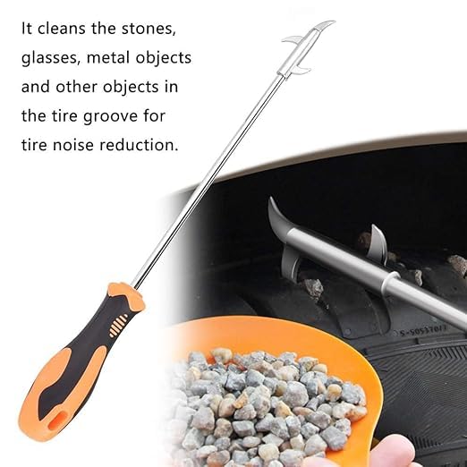 Image of Car Tyre stone remover, Solid Rubber Handle Rust-Resistance Car Tyre Stone Hook, Tire Cleaning Hook, for Tyre (@Tyretool-1@)