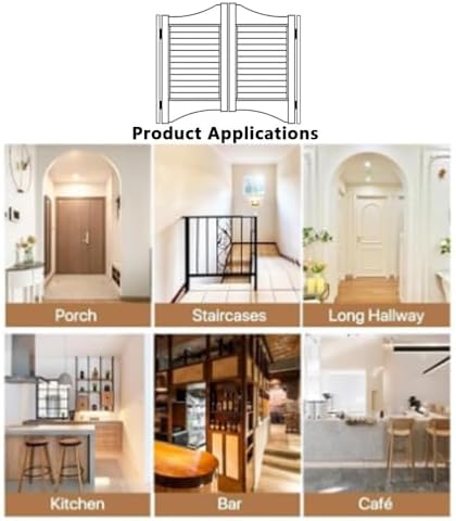 Retro Cafe Swinging Door - Half Door for Indoor/Outdoor, Pine Wood, 28/31/35 in (110x100cm/43x39in), Stylish Entrance Partition for Restaurants & Cafes