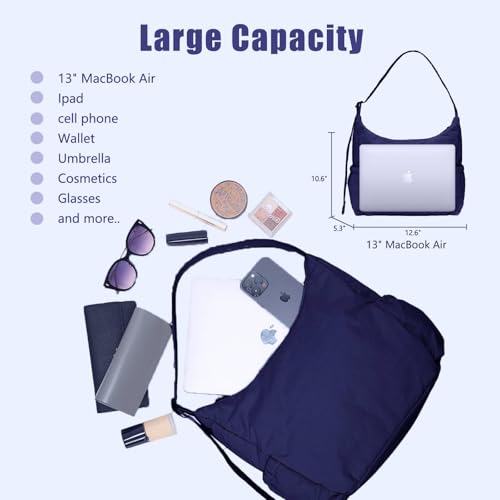 Image of Nylon Hobo Crossbody Bags Lightweight Shoulder Bag Large Casual Travel Handbags with Adjustable Strap