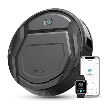 Foto di Lefant Robot Aspirapolvere,Potenziamento del Tappeto,2200Pa,120 Minuti,Piccolo aspirapolvere robot 7,8 cm sottile 28 cm Diam,Wi-Fi/App/Alexa,Ideale per peli di animali domestici M210P Grigio