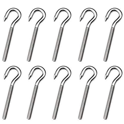 oupados Aallo 10 Unids M6 Gancho de Tornillo Gancho de Rosca de Anillo Metálico Gancho de Tornillo de Extensión para Uso en Interiores y Exteriores