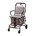 Z-DYQ Shopping Chariot Scooter, avec Design de siège, Rolling Walker avec Freins pour Les Personnes âgées, Sac à provisions de Grande capacité (Color : Bronze)