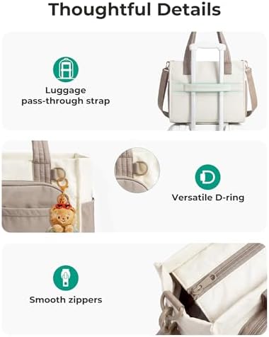 BAGSMART Small Tote Bag for Women, 13'' Laptop Canvas Work Bag with Zipper — view 5