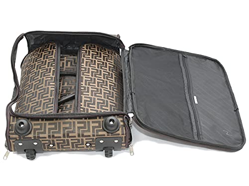 Kit Mala De Viagem De Bordo Quadrada Com Rodinha + Mala de Mão Cor: Marrom-escuro