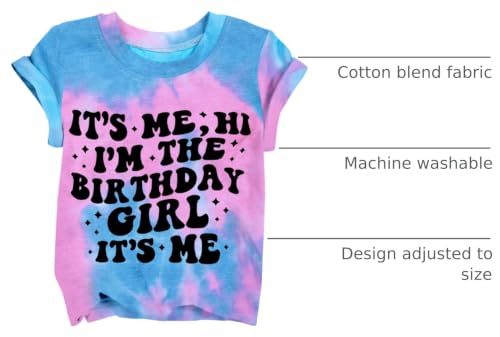 Image of LOTUCY Birthday Girl Outfit for Kids Its Me Hi Im The Birthday Girl Shirt Letter Printed Princess Birthday T-Shirt