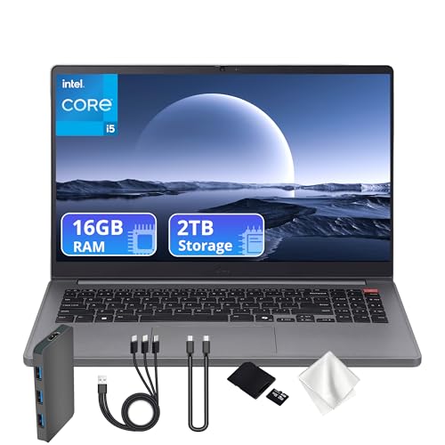 Image of LG Gram 15.6" FHD Laptop for Business, 16GB RAM, 2TB Storage(1TB SSD+1TB Dock), 3.64 lbs Ultra Light for College Students, Intel Core i5-1334U, Numeric Keypad, Wi-Fi 6,Windows 11,Silver