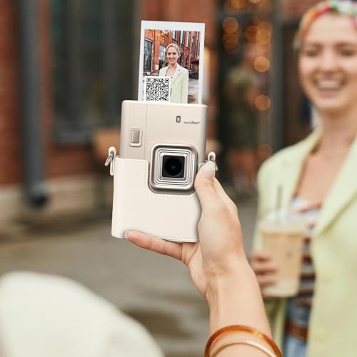 Image of Mini Liplay+ Camera Case for Fuji Instant Mini LiPlay+ Hybrid Instant Camera, Liplay+ Camera Protective Case with Premium PU Leather and Adjustable Strap (No Camera) - Sand Beige