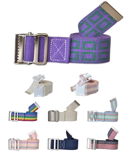 NYOrtho Metal Buckle Gait Belt - Adjustable Machine Washable Strong and Durable Material Latex Free Lavender 72