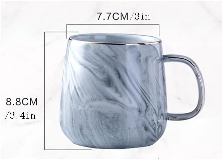 JSEIAJB Ceramic Coffee Cups Mugs Breakfast Marble-patterned Souvenirs Gifts Couple(Gray)