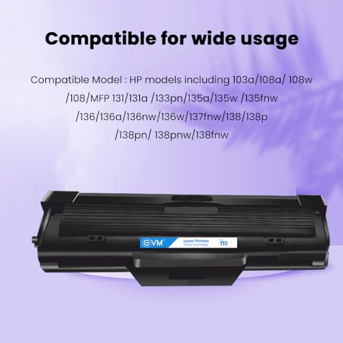 Image of EVM Compatible Toner for HP Laser 103a /108a /108w /MFP 131a /133pn /135a /135w /136nw /137fnw /138pnw - 1000 Pages | High Density | 1 Year Warranty