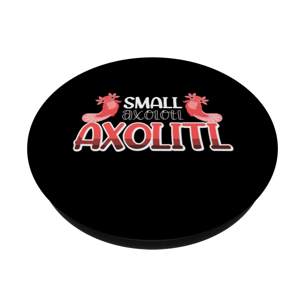 Small Axolotl Comic Cartoon Axolotls PopSockets Swappable PopGrip, Black - Image 2