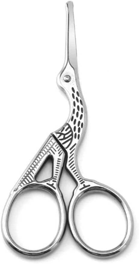 Grúas plateadas en forma de acero inoxidable para la nariz, tijeras de cabeza redonda, tijeras de cabeza redonda, recortadoras manuales de pelo,