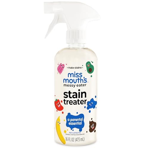Miss Mouth’s Messy Eater Stain Treater Spray – 16oz Stain Remover – Newborn & Baby Essentials – No Dry Cleaning Food, Grease, Coffee Off Laundry, Underwear, Fabric