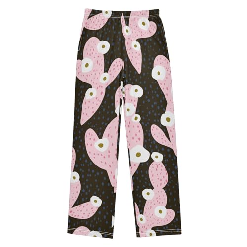 Abstract Cactus Boys Pants Boys Athletic Pants Long Pant for Boywith Pockets Wide-Leg Size 6-14Y