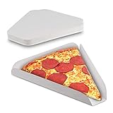 MT Products White Single Pizza Wedge Plate Paperboard Pizza Slice Tray (50 Pieces) - Made in The USA