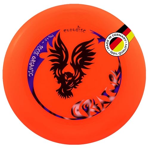eurodisc 175g Orange Profi Ultimate Wettkampfscheibe - Sportfrisbee mit Stabiler Flugbahn über 100 m, Trainings- & Competition Disc für präzise Wurftechnik