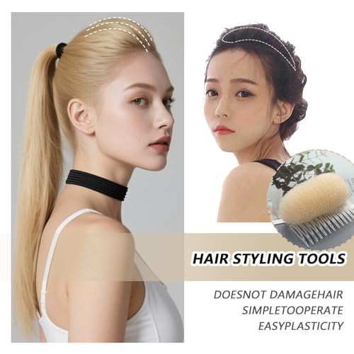 ericotry 2Pcs Charming Hair Comb Bump It Up Volume Inserts Beehive Hair Base Cushion Pad Bun Maker Hair Accessories for Women (Beige)