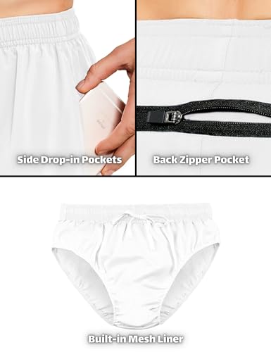 Image of DEMOZU Men's 5 Inch Running Tennis Shorts Quick Dry Athletic Workout Gym Exercise Sports Active Shorts with Pockets