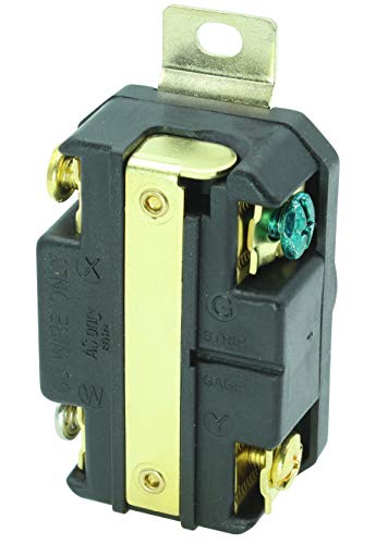 Journeyman-Pro 2710, NEMA L14-30R, 30A 125/250 Volt, Flush Mounting Locking Receptacle Socket/Outlet, Black Industrial Grade, Grounding Welding/Generator Rated 7500 Watts (1, 2710) - Thumbnail 3