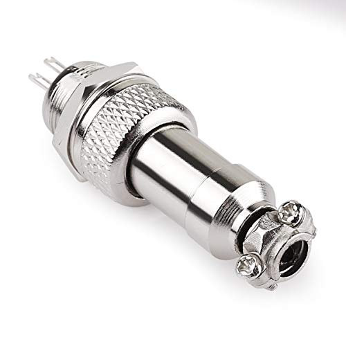 Image of GX16 3 Pins Panel Metal Mount Circular Metal Aviation Connector Adapter Male Female Plug Socket with Waterproof Cap (10 Pcs)