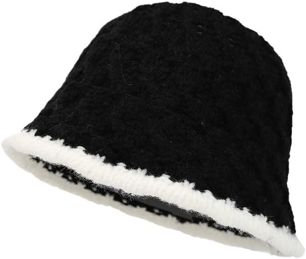 Knitted Large Circumference Bucket Hats Foldable Thickened Bucket Hats Fisherman Hats for Travel Camping