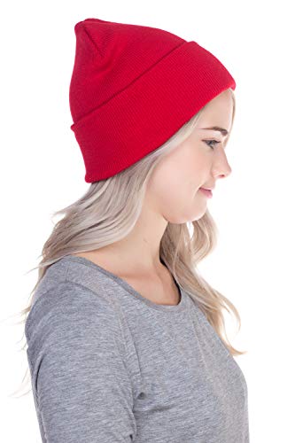 Image of Top Level Beanie Men Women - Unisex Cuffed Plain Skull Knit Hat Cap