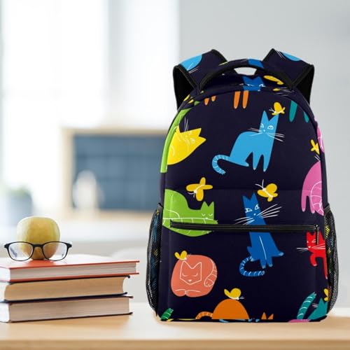 Sac à dos chat pour école et voyage multicolore décontracté 40cm - 5
