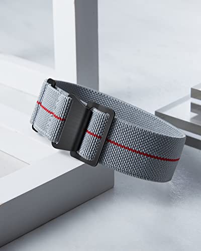 Image of BINLUN Elastic Nylon Watch Band 18mm 20mm 22mm Marine Nationale Fabric Military Parachute Replacement Watch Strap Men Women Silver & Black Buckle - Upgraded Hook-and-Loop Buckle