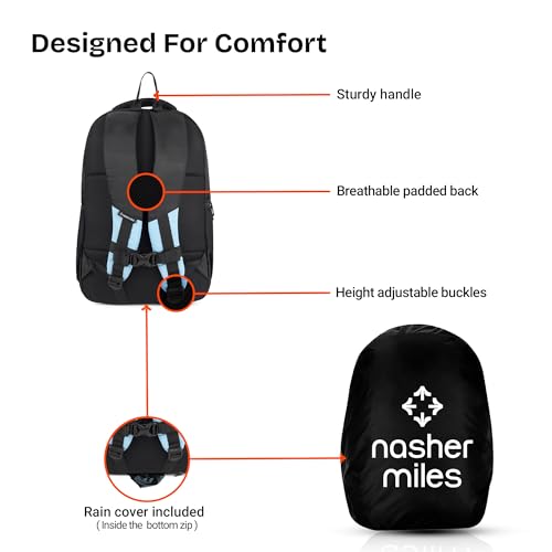 Image of Nasher Miles Polyester Backpack | Ideal for Preschool, Kindergarten, College, School, Office& Travel | Toddler, Girls, Boys, Men, Women