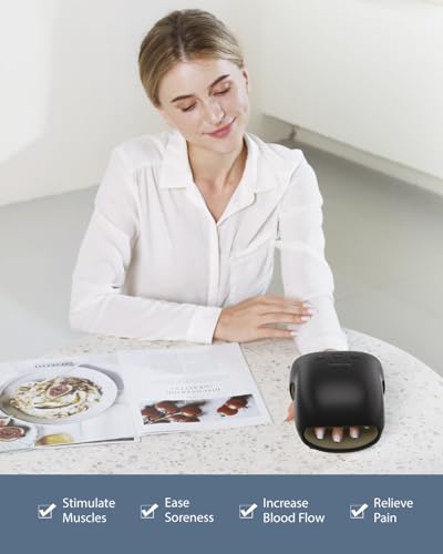Image of CINCOM Cordless Hand Massager With Heat And Compression For Arthritis And Carpal Tunnel(Black)