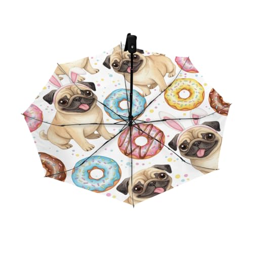 Parapluie pluie et soleil Donut Bulldog pour les trajets scolaires et le sac