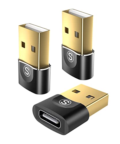 Gniazdo USB C na wtyczkę USB adapter 3 sztuki, adapter USB C do ładowania adapter do iPhone 14 13 12 Pro Max, SE, iPad Mini 6 Air 4 5, Apple Watch 7 8, Samsung S22 S21 S20 Plus Ultra FE, laptopy i komputery stacjonarne