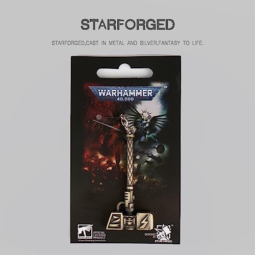 Starforged Warhammer 40000 Master Crafted & Chaos Spacemarine Chainsword 40K sleutelhanger, bruin, Eén maat