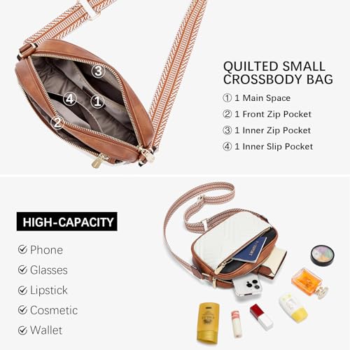 BOSTANTEN Quilted Crossbody Bags for Women Vegan Leather Purses Small Shoulder Handbags with Wide Strap | Quilted, Small, with Wide Strap, Quilted, Purses, Small