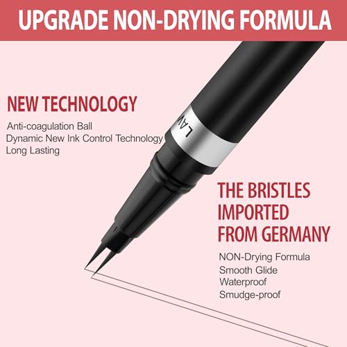 LAVONE Eyebrow Pencil, 2-in-1 Waterproof Eyebrow Pen, with 2 Tip Microblading Eyebrow Pencil and Ultra-Precise Brow Pencil, with Eyebrow Brush, Eyebrow Pencils for Women, Natural Hair-Like Brows - Dark Brown