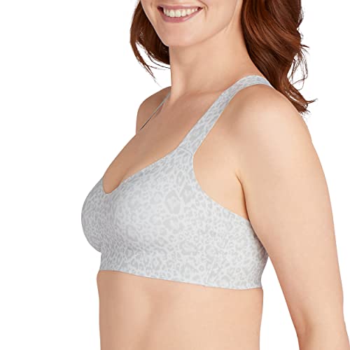 Bali Women's Comfort Revolution Easylite Racerback Breathable Wirefree Bra Df3499, Leo Print Grey, X-Large #TOP1