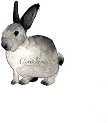 Handmade ORIGINAL Art - Watercolor Rabbit Painting - Watercolor Animal Painting - 5.5 x 5.5 inches - Miniature Art -Rabbits