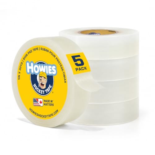 Howies Lot de 5 protège-tibias en polyéthylène transparent, résistant à l'eau, adhésif adhésif, fabriqué aux États-Unis